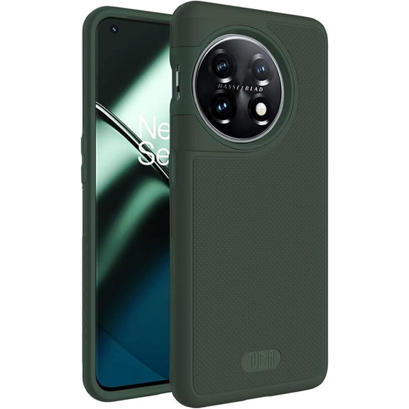 TUDIA MergeGrip Oneplus 11 Case (2023) Dual Layer Non-Slip Heavy Duty - Pine Green