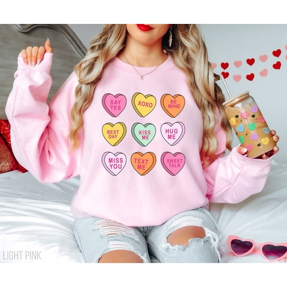 My Hearts Sweatshirt, Cute Valentines Day Sweater, Conversation Hearts Shirt, Lovely Day, XOXO Sweaters, Vday, Vday All Size S-5Xl