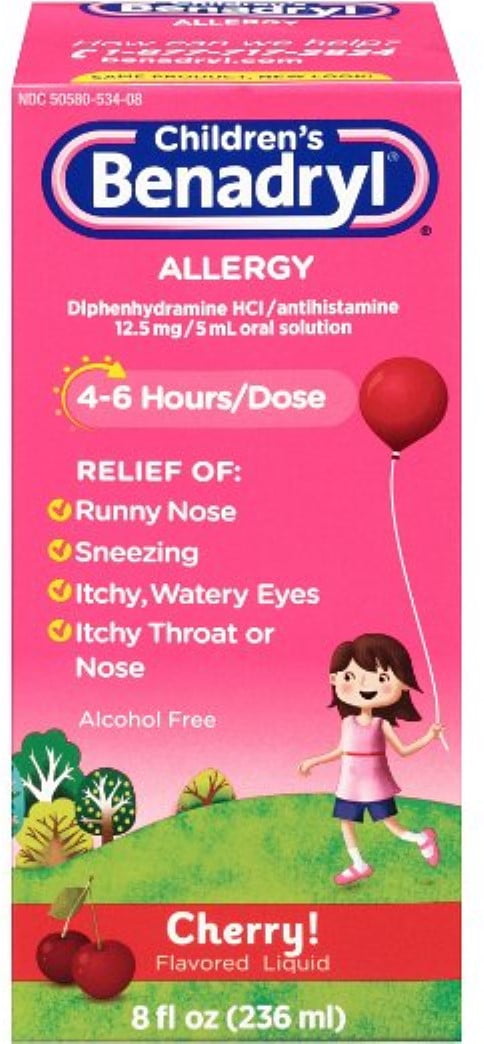 Children's Benadryl Allergy Liquid Cherry 8 oz
