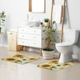 thumbnail image 5 of 2 Piece Soft Bathroom Rug Set Vintage Sunflowers Bath Mat and U-Shaped Toilet Contour Rug (16"x24"+20"x24"), 5 of 5