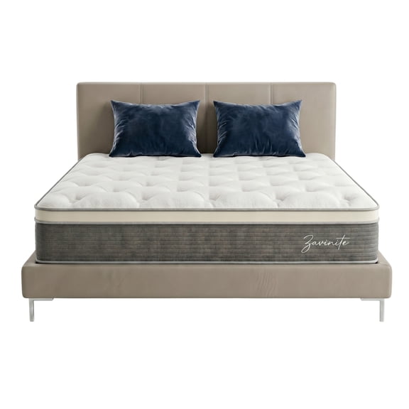 ZAVINITE 12inch Twin Size Mattress in a Box, Hybrid Medium Firm Cooling Gel Memory Foam & Pocketed Coils & Motion Isolation, CertiPUR-US Certified