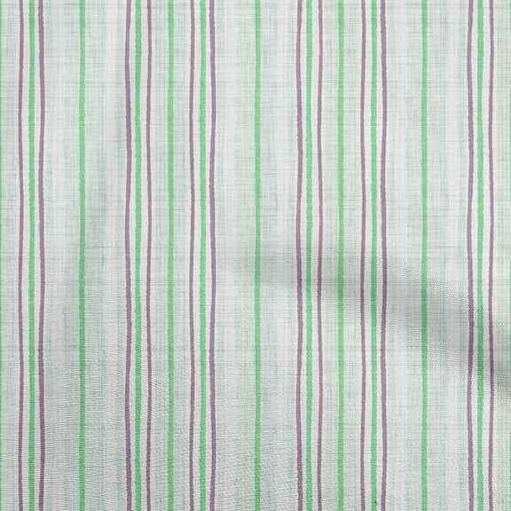 oneOone Polyester Spandex Light Green Fabric Stripes Fabric For Sewing Printed Craft Fabric By The Yard 56 Inch Wide