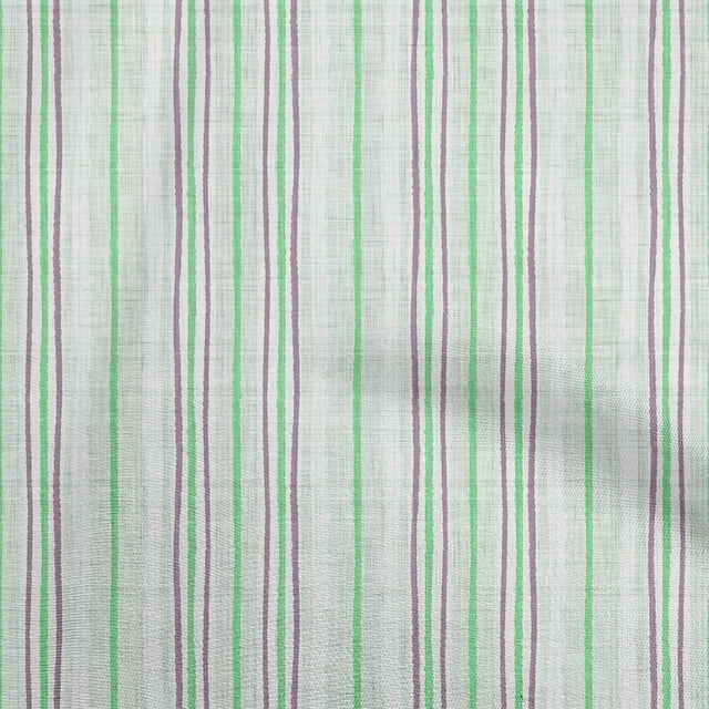 oneOone Cotton Cambric Light Green Fabric Stripes Sewing Craft Projects Fabric Prints By Yard 56 Inch Wide