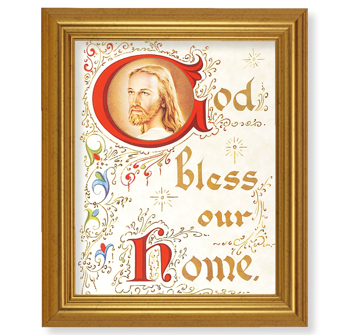 House Blessing Picture Framed Wall Art Decor, Large, Antique GoldLeaf