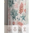 thumbnail image 6 of Coral Shell Sheer Curtains 2 Panels Set Watercolor Pink Green Red Coral Starfish Anchor Linen Texture Sheer Window Curtains Light Filtering Rod Pocket Voile Drapes for Bedroom Living Room 52"x45", 6 of 8