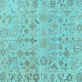 thumbnail image 1 of Ahgly Company Indoor Square Oriental Light Blue Traditional Area Rugs, 7' Square, 1 of 4