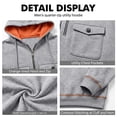 thumbnail image 5 of Delconic Mens Fleece Lined Hoodie and Straight Leg Pants Set Loose Fit Long Sleeve Half Zip Pullover Two Piece Tracksuit Light Gray L, 5 of 7