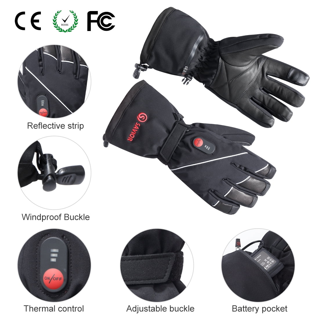 SAVIOR HEAT Rechargeable Electric Heated Gloves,Heated Gloves for Men Women, Thermal Gloves,Motorcycle Waterproof Windproof Gloves,Heated Skiing Gloves