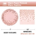 thumbnail image 2 of Pink and Rose Gold Paper Plates- 100 Pack- 50 x 7" Dessert Plates & 50 x 6.5" Napkins, Pink Paper Plate and Napkins Party Supplies for Baby Showers, Birthdays and All Occasions, 2 of 14