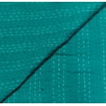 thumbnail image 5 of Handmade Cotton Kantha Quilt, Green Tropical Leaf Pattern Design Kantha Gudri,Bedspread,Bedsheet,Throw Blanket Size ( Single 60" x 90" ), 5 of 5