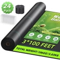 thumbnail image 1 of GPED Tela de Paisaje Weed Barrier de 3 x 100 Pies, Tapete de Jardinería Resistente de 3.2OZ, Tela de Jardín para Base, Jardinería, Agricultura, Suelo, Entrada Comercial con 24 Clavijas de Sujeción en, 1 of 7