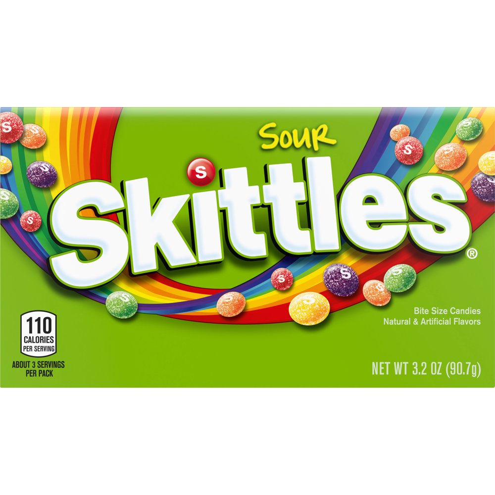 Skittles Sour Chewy Candy Theater Box, 3.2 oz