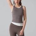 thumbnail image 5 of Babysbule Round Neck Sleeveless Solid Workout Tank Tops Women's Summer Fashion, 5 of 6
