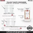 thumbnail image 4 of Rev-A-Shelf Double 27 Quart Sliding Pull Out Waste Containers, Blue/Black, 4 of 8