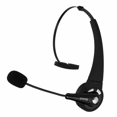 Car Trucker bluetooth Headset/Office Wireless Headset with Extra Boom Noise Reduction Microphone, Over the Head Headphone for Cell Phone, Skype, Truck Driver, Call
