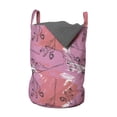 thumbnail image 1 of Floral Laundry Bag, Romantic Flower Sketches on Paintbrush Strokes, Hamper Basket with Handles Drawstring Closure for Laundromats, 13" x 19", Pale Fuchsia Pastel Pink, by Ambesonne, 1 of 4
