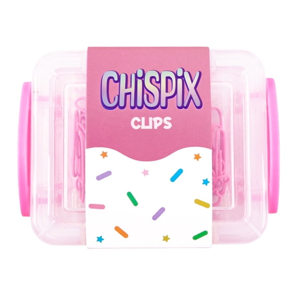 Clips Prichos Chispix Color Rosa de Plástico y Metal 50 Piezas por Empaque