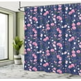 thumbnail image 4 of Ambesonne Ladybug Shower Curtain, Retro Art Blooming Flowers, 69"Wx70"L, Dark Lavender and Pink, 4 of 4