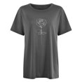 thumbnail image 4 of vigerkar Women Solid Oversized Graphic T-Shirt Casual Cotton Tees Printed Summer Tops (Grey, XL), 4 of 4