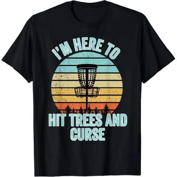 Disc Golf Shirt Funny Hit Trees And Curse Retro Disc Golf Gi Gift T-Shirt Unisex S-5XL Hot Trending Shirt, Vintage Birthday Gift
