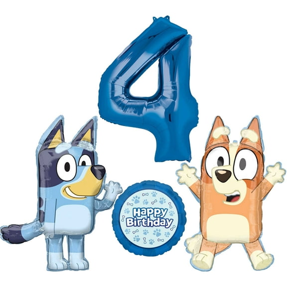 Bluey and Bingo 4th Birthday Party Supplies Balloon Bouquet Decorations