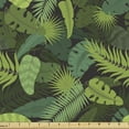 thumbnail image 1 of Vintage Palm Upholstery Fabric by the Yard, Monstera Leaves in Green Tones Arrangement Botanical Composition, Decorative Fabric for DIY and Home Accents, 3 Yards, Seal Brown Multicolor by Ambesonne, 1 of 4