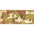 thumbnail image 2 of Vintage Maps 14x8 Gold Ornate Wood Framed with Double Matting Museum Art Print Titled - Mediterranean Sea 1695, 2 of 4