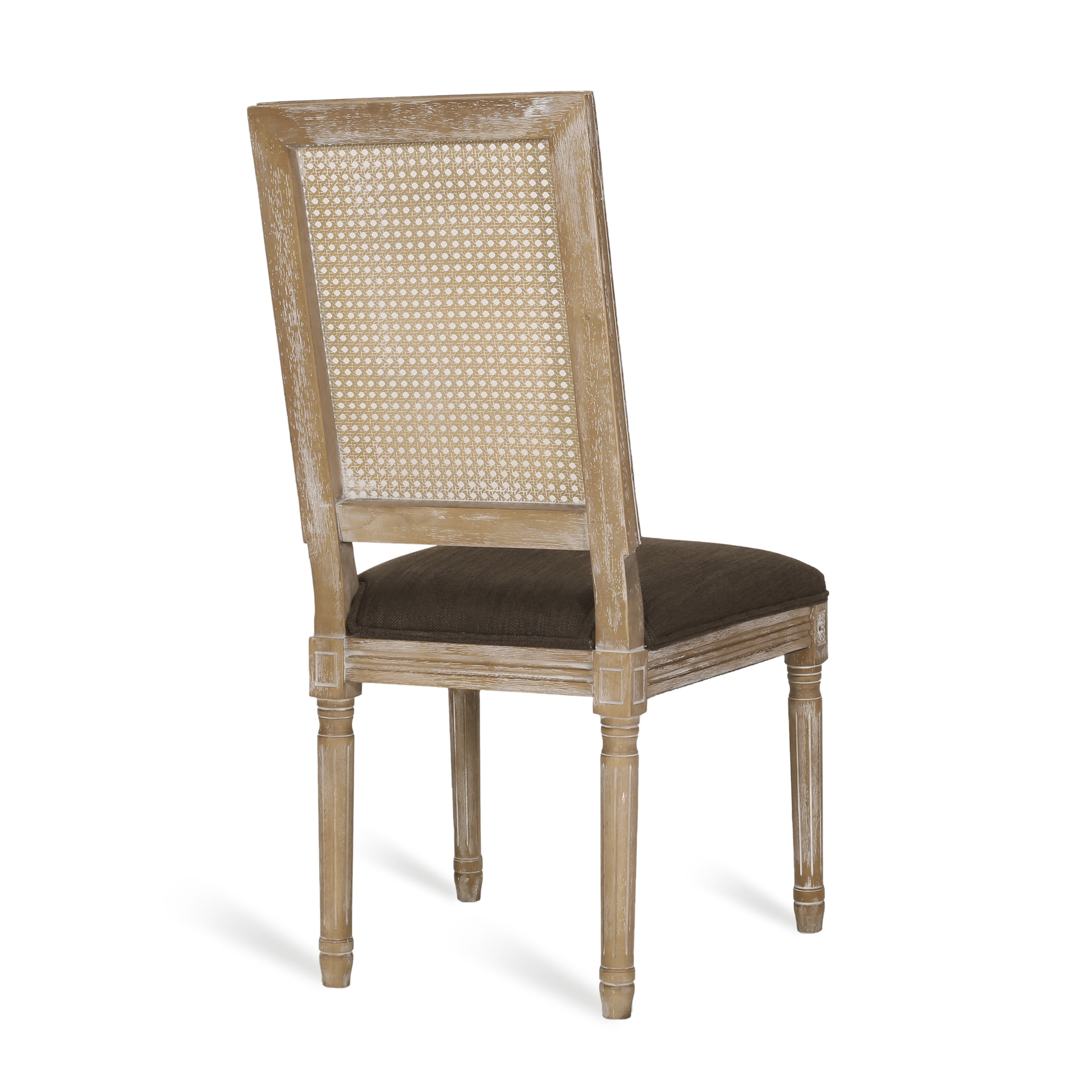 Noble House Beckstrom French Wood Upholstered Dining Chair, Set of 6, Brown, Natural