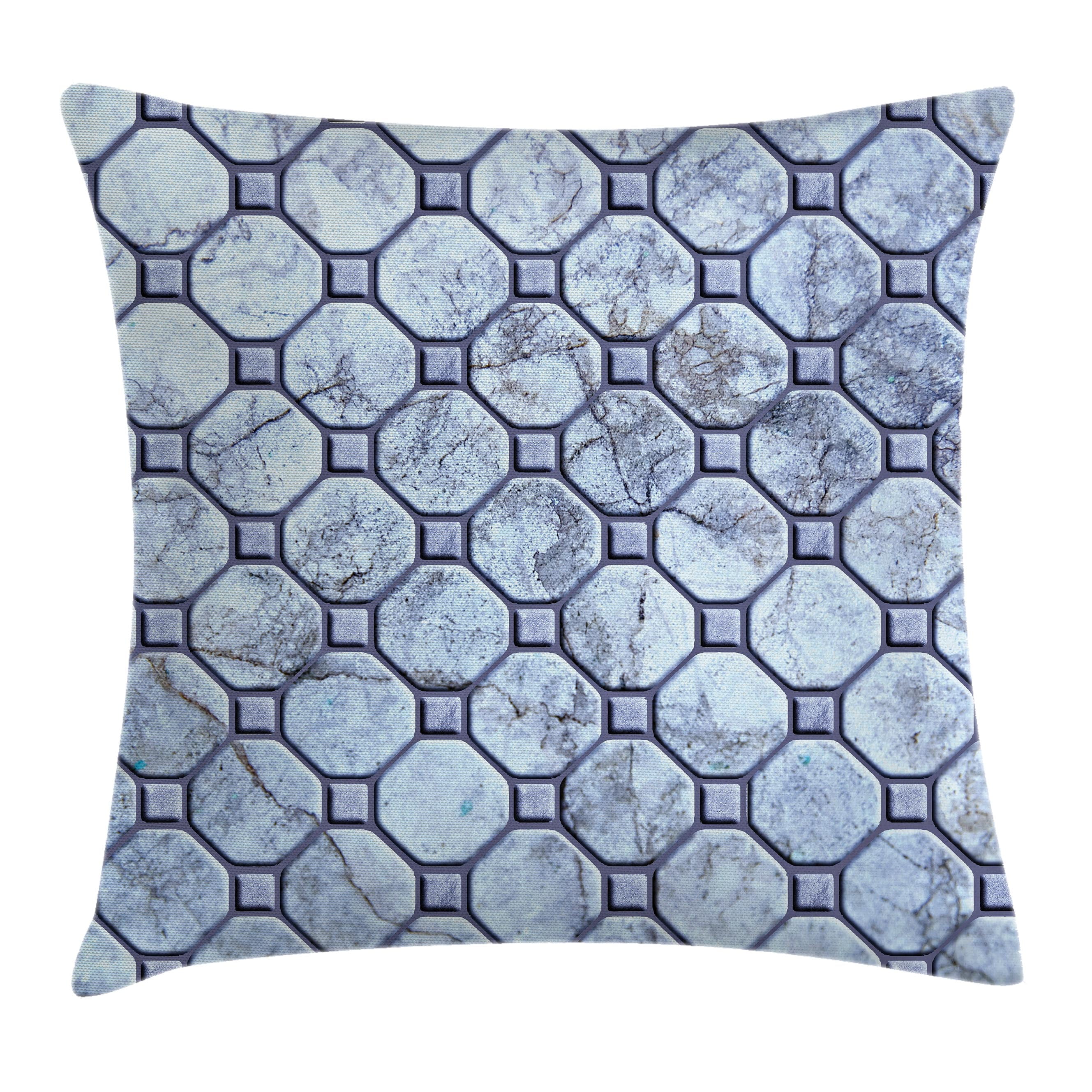 Apartment Decor Throw Pillow Cushion Cover, Retro Marble Tiled Spiral