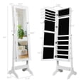 thumbnail image 2 of Costway Mirrored Lockable Jewelry Cabinet Armoire Organizer Storage Box w/ Stand White, 2 of 10