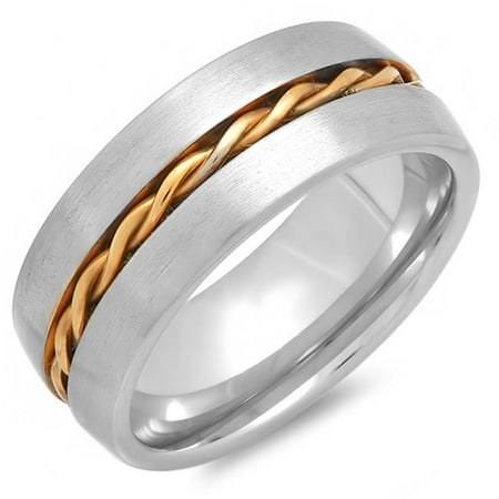 Mens Stainless Steel Band Ring, Size - 10