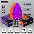 thumbnail image 2 of 50 OptiCore LED Purple and Orange C7 String Lights with Shatterproof Bulbs for Halloween Displays Party Decoration, 50ft, Indoor Outdoor Black Wire, 2 of 7