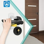 Child Safety Door Handle Locks, 2 Pack Adhesive Baby Proof Door Lever Lock No Drill Quick Install Safety Locks for Door