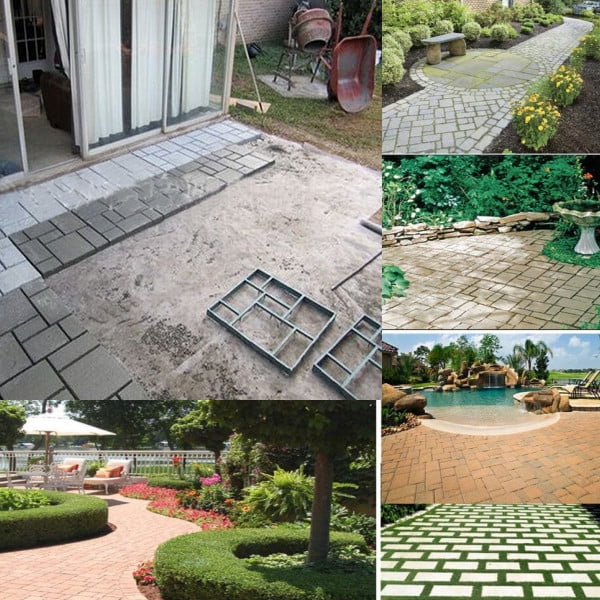 OTVIAP Paving Pavement Concrete Mould ,DIY Patio Walk Maker Reusable Stepping Stone Walk Way Mold Decoration - Walmart.com - Walmart.com