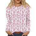 thumbnail image 2 of Lroveb Breast Cancer Awareness Shirts for Women T Reast Support Shirt Pink Ribbon Graphic Tees Watermelon Red, 2 of 5