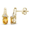 thumbnail image 5 of Sterling Silver 7/8ct TGW Citrine and White Diamond Accent Earrings, 5 of 5