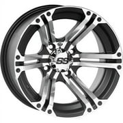 Machined w/Black 14x6, 4/115, 4+2 ITP SS212 Alloy Aluminum Wheel - 1428379404B