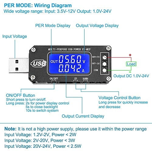 PEMENOL DC-DC CNC USB Step Up/Down Fuente de alimentación Módulo regul