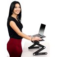 thumbnail image 2 of Executive Office Solutions Portable Adjustable Aluminum Laptop Desk/Stand/Table Vented w/CPU Fans Mouse Pad Side Mount-Notebook-MacBook-Light Weight Ergonomic TV Bed Lap Tray Stand Up/Sitting-Black, 2 of 5