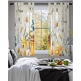 thumbnail image 3 of White Daisy Sheer Curtains 39 Inch Length 2 Panels Set for Living Room/Bedroom, Spring Floral Elegant Pastoral Bees Watercolor Kitchen Curtains Grommet Curtains Window Treatments 27.5"x39"x2, 3 of 7