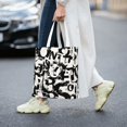 thumbnail image 2 of DouZhe Reusable Grocery Bags, Letters Drops and Splashes Lightweight Polyester Canvas Cloth Tote Bag for Travle Gym Shopping School, 15" x 16", 2 of 7