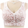 thumbnail image 2 of Women's Front Side Buckle Lace Edge Without Steel Ring Movement Seamless Gathering Adjustment Yoga Sleep Large Bra Long Lined Sports Bra Full Support Sports Bra Womens Wireless Bras Cup Sports Bra 2, 2 of 8