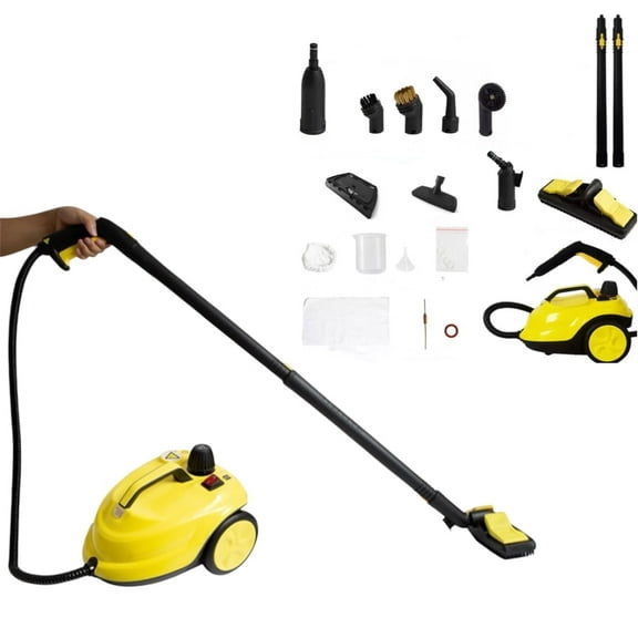 Steam Cleaner, 2-Quart Canister Steamer with 18 Accessories for Floor, Grout, Upholstery, Car Detailing, Kitchen Degreasing & High-Temp Sanitizing
