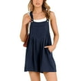 thumbnail image 2 of GILIGEGE Women's Summer Jumpsuits Short Overalls Casual Rompers Beach Fashion Vacation Ouitfits Sleeveless Jumpers 2025 Adjustable Strap Loose Linen Short Bib Overalls Jumpsuit Rompers Short Overalls, 2 of 7