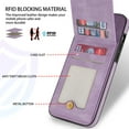 thumbnail image 5 of Feishell Wallet Case for iPhone 15 Pro, [RFID Blocking] Credit Card Holder Back Magnetic Buckle Luxury Premium PU Leather Purse Flip Kickstand Shockproof Cover For iPhone 15 Pro, Purple, 5 of 8