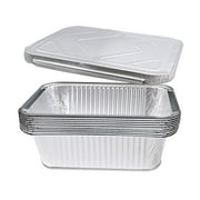 10 Pack Diplastible 5-lb Deep Disposable Aluminum Pans with Lids Buffet Servers