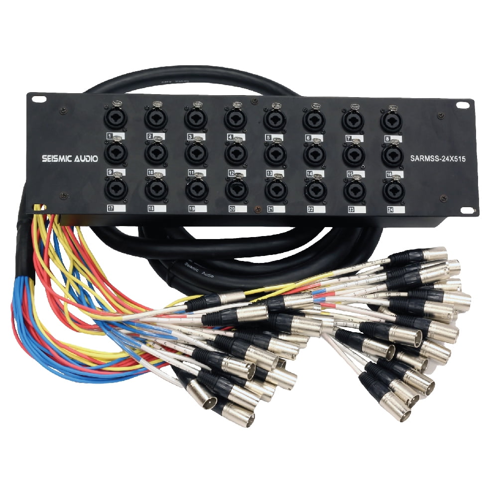 Seismic Audio SARMSS-32x1530-32 Channel XLR TRS Combo Splitter Snake Cable 15 and 30 XLR trunks