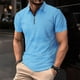 thumbnail image 1 of Ceisia Men's Slim Fit Short Sleeve Zip-Up Polo Shirt Turn-Down Collar Textured Fabric Spring Summer Shirt Gift, 1 of 7
