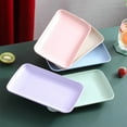 thumbnail image 6 of Nkmbld Large Capacity Rectangular Dinner Plates Hot Pot Barbecue Sausage Plates Reusable Lightweight Dessert Plates for Kitchen Camping, Purple, 6 of 8