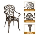 thumbnail image 3 of Ensemble Bistro d'Extérieur en Aluminium Coulé Résistant à la Rouille – Table et Chaises de Patio 3 Pcs avec Trou pour Parasol – Résistant aux Intempéries, Design Vintage pour Jardin, Balcon, Véranda – Fini Bronze, 3 of 8